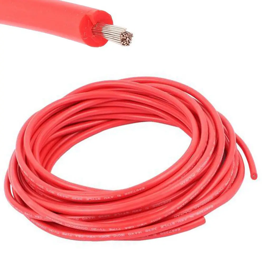 

Free Shipping Welding Cable 22 AWG 40KV GAUGE COPPER WIRE BATTERY CAR SOLAR LEADS