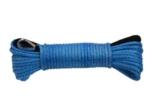 Blue 50ft*1/4″ ATV UTV Winch Line,Synthetic Rope with Thimble,Towing Rope for Auto Parts