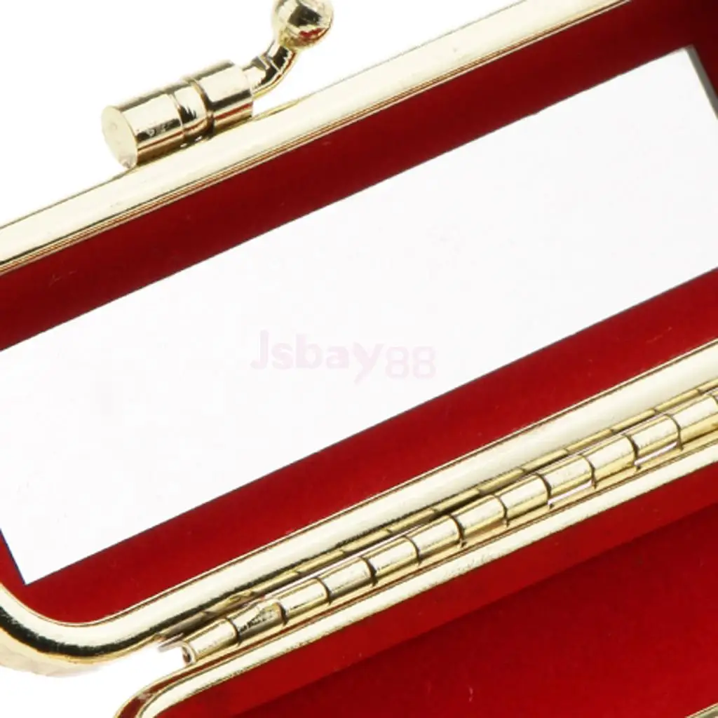 Chinese Traditional Style Handmade Lipstick Lip Gloss Case Storage Box Balm Holder with Mirror Random Color