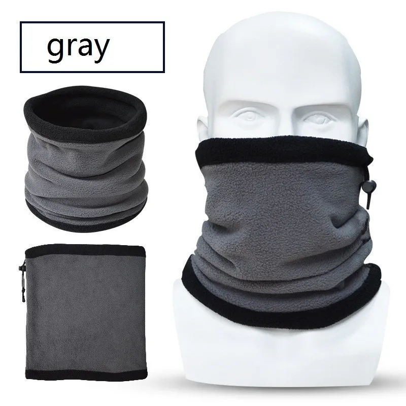 JAMONT Design Popular Double Layers Multipurpose Polar Fleece Neck Warmer Ear Warmer, Mask Hat For Promotion braga cuello - Цвет: gray