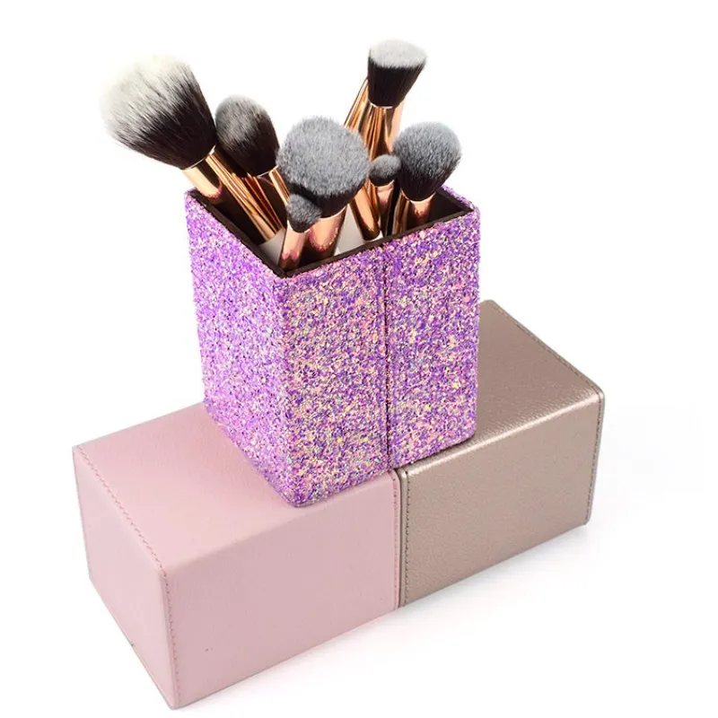 Empty Makeup Tube PU Makeup Brush Bucket Square Makeup