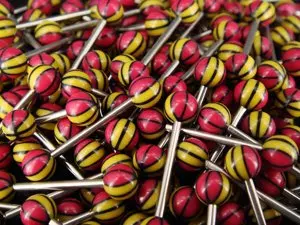 100pcs/lot 1.6X18X6mm Acrylic UV ball Surgical Stainless Steel tongue Ring bar free shipping | Украшения и аксессуары