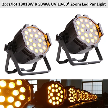 

Free TAX 18x18W Zoom Par Light RGBWA UV 6in1 Led par light 10-60 degree Power in and out 2pcs Ship from Euro Warehouse
