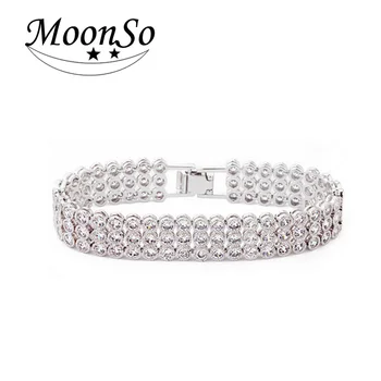 

christmas Luxury fashion Real Sterling Silver CZ AAA Zircon bracelets bangles for women jewelry 2020 new S1061