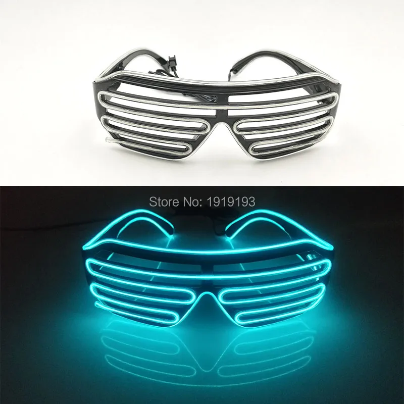 Мода персонализированные EL провода светящийся очки с DC3V диск 10 штук Hipster сувениры Neon светодиодные лампы мерцание очки как подарок