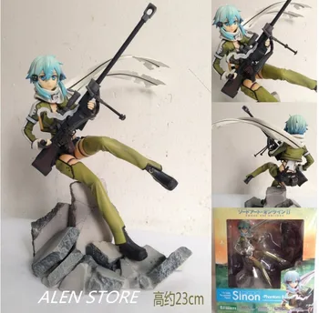 

22cm Anime Action Figure Sword Art Online II Gun Gale Online GGO Asada Shino Sinon Phantom Bullet Ver PVC 1/8 Collectible Doll