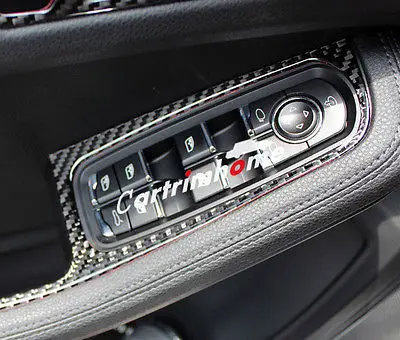 Couvercle de porte intérieur en Fiber de carbone | 4 pièces pour accoudoir, garniture pour Porsche Macan 2014-2016
