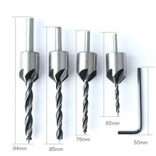 4pcs Hss 5 Flute Countersink Drill bit Three Sharp Reamer Carpentry Chamfer 3/4/5/6mm Sink Hole Reaming Woodworker Woodworking 4pcs Hss 5 Flute Countersink Drill bit Three Sharp Reamer Carpentry Chamfer 3/4/5/6mm Sink Hole Reaming Woodworker Woodworking
