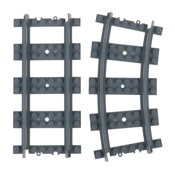 

10Pcs/Lot City Trains Train Track Rail Straight & Curved Rails Building Blocks Set Bricks Model Kids Toys