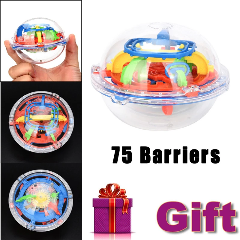 High Quality 75 Barriers Mini Ball Maze Intellect 3d ...