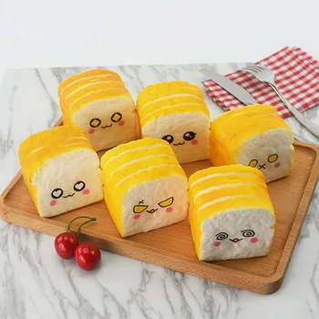 

050 Simulation toast bread PU model soft and fragrant food fake cake