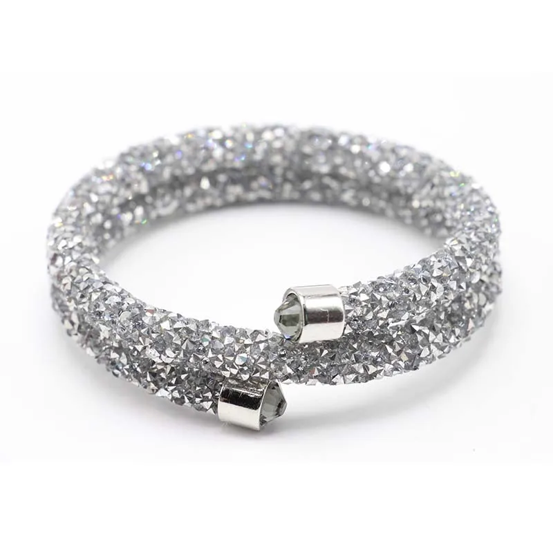 

New Classic Colorful Multi-layers Rhinestones Bracelets Open Adjust Women Bangles Gift , Drop Shipping HY023