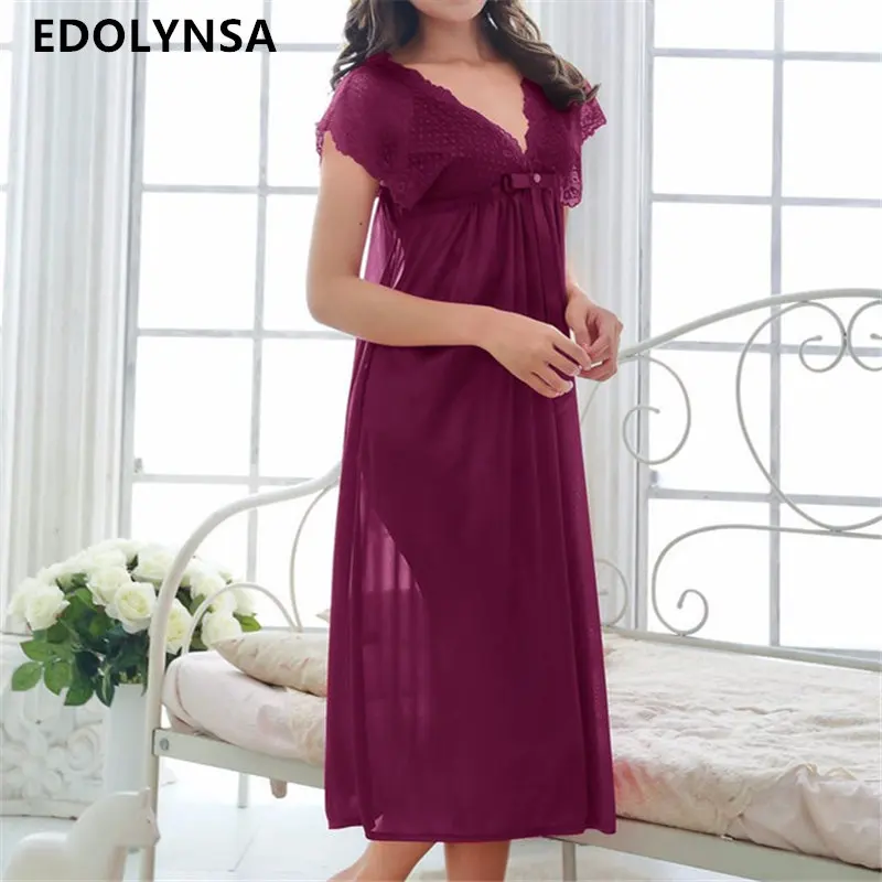 New Arrivals Lace Nightgowns Sleepshirts Solid Sleepwear Sexy Nightgown