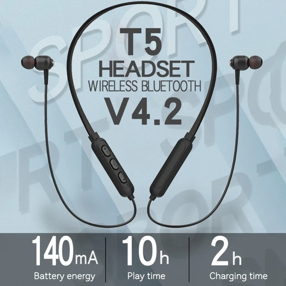 AZiMiYO T5 беспроводные наушники Bluetooth спортивные стерео для телефона xiaomi iphone android