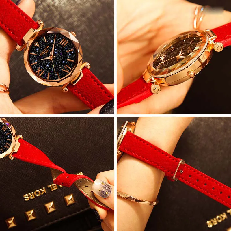 Watch Women 2018 Luxury Brand Women's Watches Personality Romantic Starry Sky Wrist Watch Leather Rhinestone Designer Ladies New Watch Women 2018 Luxury Brand Women's Watches Personality Romantic Starry Sky Wrist Watch Leather Rhinestone Designer Ladies New