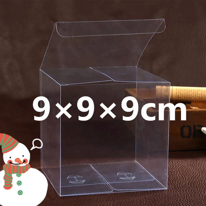 

24PCS 9*9*9cm Transparent waterproof Clear PVC boxes Packaging small plastic box storage for food/jewelry/Candy/Gift/cosmetic