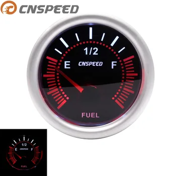 

CNSPEED 12V Car Auto Fuel Level Gauge E-1/2-F Pointer 2"52mm Universal White LED Smoke Meter With Fuel Sensor Oil float YC101317
