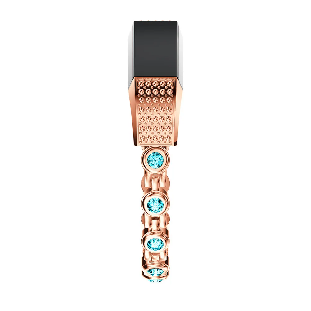 Высококачественные часы из натуральной нержавеющей стали, браслет на запястье, ремешок для Fitbit Alta/HR с цветными бриллиантами, аксессуары для часов