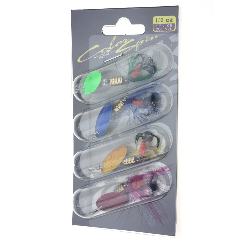 4 шт./компл. металлическая приманка для рыбалки 5 см 2,15g блесток ложка перо приманка твердые приманки рыболовные приманки для рыбалки