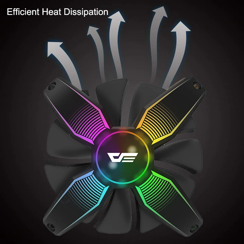 Günstige DarkFlash RGB PC Fall Fan Desktop Computer Ultra Silent High luftstrom Rahmenlose Kühler Kühlung 12 V 4pin Gaming fans chassis Fällen