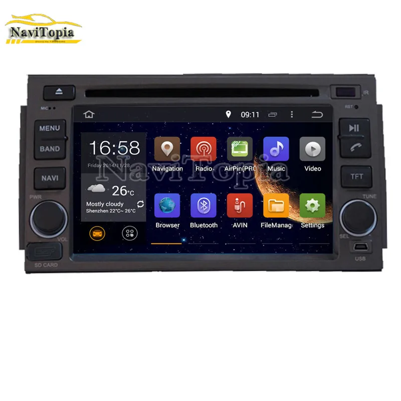 Автомобильный DVD-плеер NAVITOPIA 4 Гб ОЗУ 64 ПЗУ PX6 шесть ядер Android 9 0 GPS-навигация для Hyundai