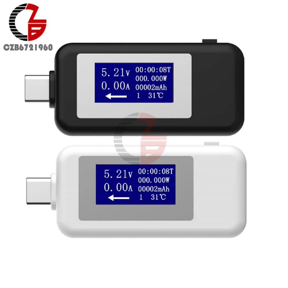 

QC3.0 QC2.0 Type-c USB Tester LED Digital Voltmeter Ammeter Thermometer Power Current Voltage Meter Charger Doctor Monitor 12V