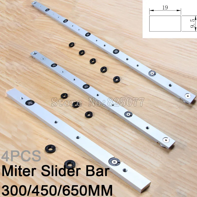 

4PCS Aluminium Miter Slider Bar Length 300mm (12") / 450mm (18") / 650mm (25.5") Wood Working Tools KF941