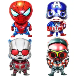 Большой мультфильм Человек-паук Железный человек Капитан Америка фольга шары супер геройская тематика воздушный шар Дети Мальчики