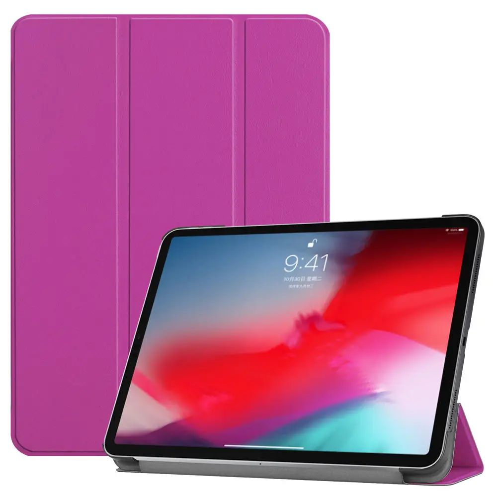 Чехол для Apple ipad pro 11 модный Ультра тонкий PU кожаный чехол откидная крышка устойчивый планшетный ПК защитная оболочка для ipad pro 11 - Цвет: Purple