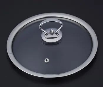 

16mm Cookware Reinforced Glass Lid Tempered Wok Lid Pyrex Glass Round Chef Pan Lid with Knob Premium Qualtiy Pan Cover