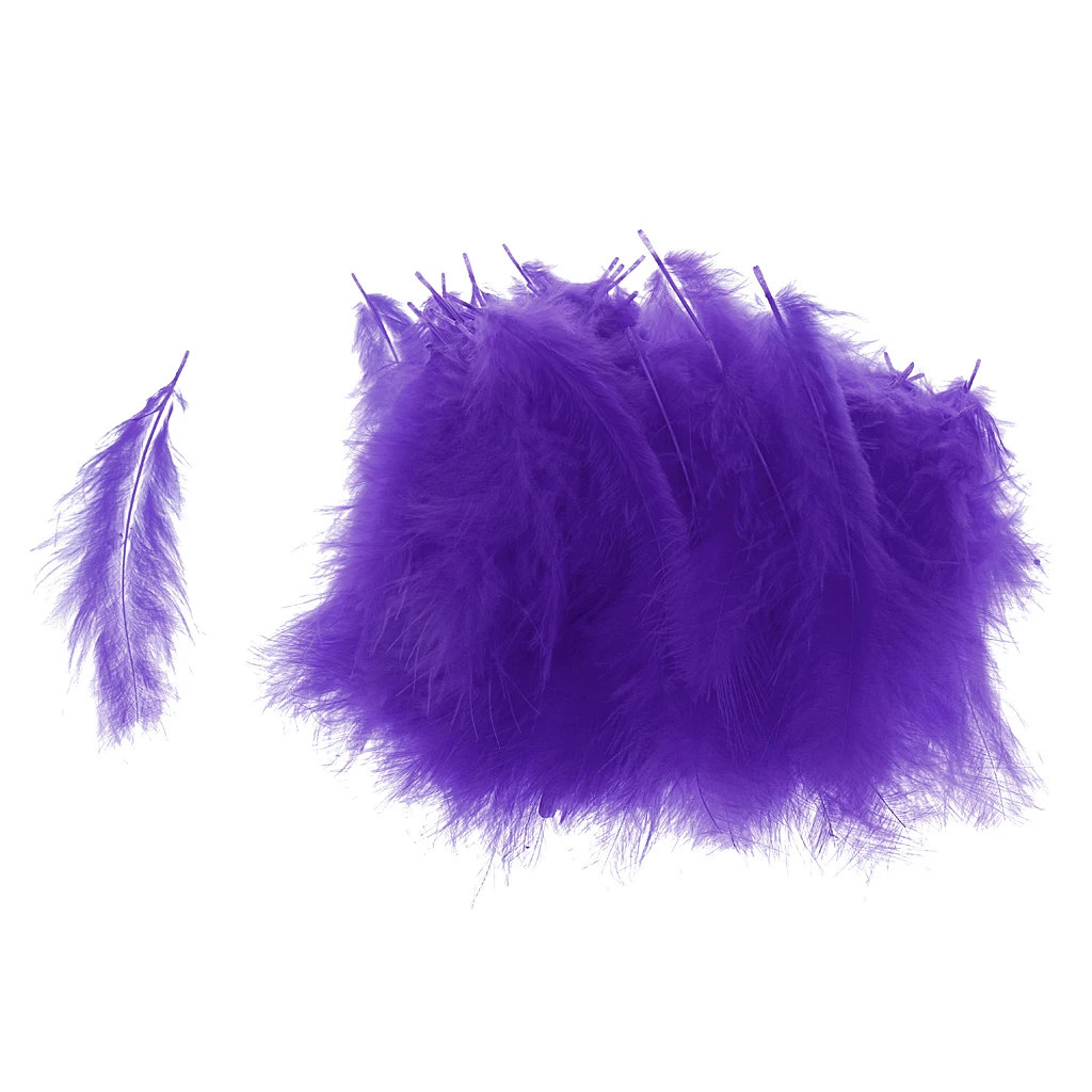 100pcs DIY Craft Feather Bobo Feather Ornaments Balloon Accessory Purple Scrapbooking Embellishments  DIY Apparel Sewing