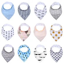 12 шт./лот, осень, детские нагрудники, тканевые нагрудники, треугольные, многоразовые, моющиеся, детские нагрудники, бандана, аксессуары для мальчиков и девочек