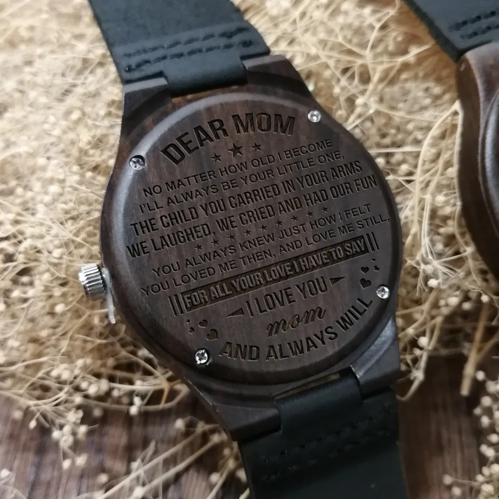 

To My Mom-Engraved Wooden Watch Luxury Watch Write Your Words On The Watch Mother day Wrist Watch Womenâ€™s Watches