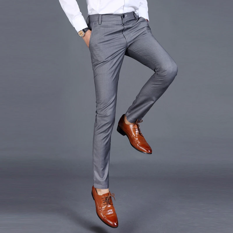 19 新メンズファッションブティック無地カジュアルビジネススーツパンツ韓国風の冬と夏男性スラックス Suit Pants Men Suit Pantssuit Pants Men Aliexpress