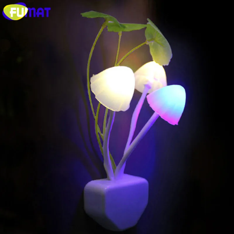 

FUMAT Mushroom Night Light LED Light Control Reading Art Deco 7 Colorful Change Wall Lamp for Bedroom Bedside Foyer Hallway