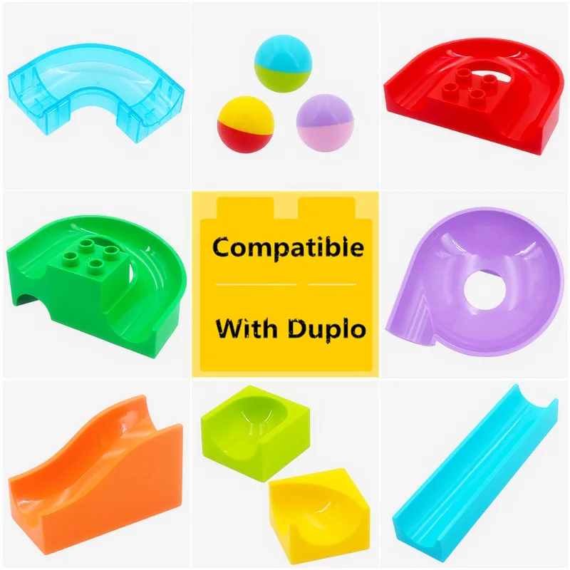 

Large Particle Building Block Tube Track Ball Slide Bulk Parts Accessories Compatible with Legoingly Duplo Toys for Children