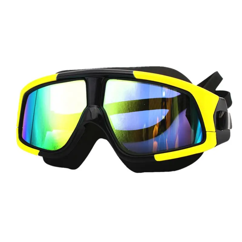 Удобные силиконовые очки для плавания с большой рамкой, анти-туман, маска для плавания, водонепроницаемые очки для плавания, предотвращают УФ электрическое покрытие линз