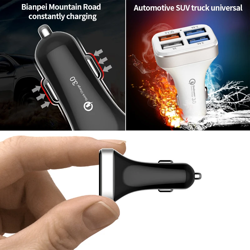 QC3.0 автомобильное зарядное устройство для прикуривателя 4 USB порта автомобильный