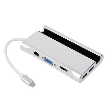 

New Typec Extension Dock To Hdmi+vga+rj45+3*usb3.0+pd Charging Bracket Macbook