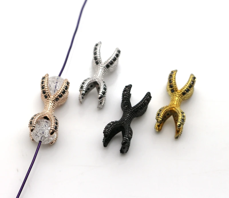 

1pcs/Fashion micro-clip CZ copper eight-claw spacer connector amulet ladies men's natural stone bracelet DIY jewelry production