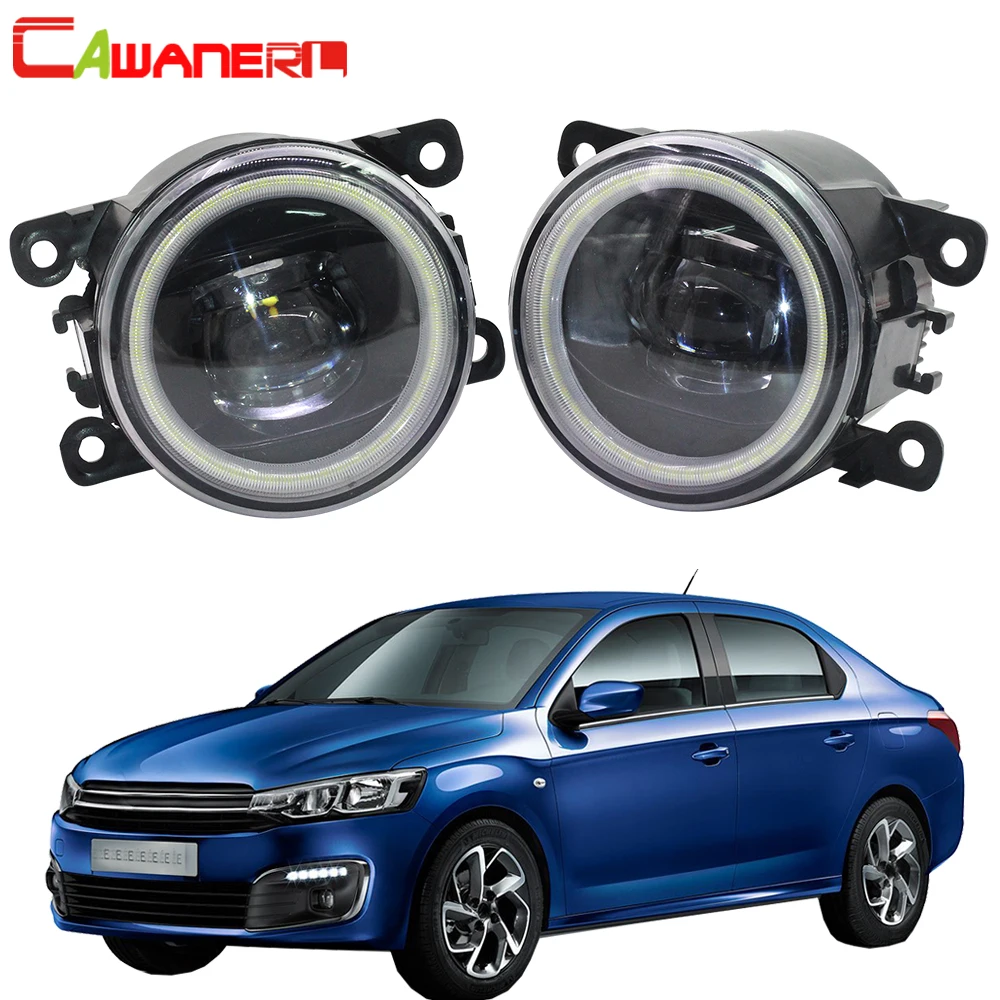 

Cawanerl For Citroen C-Elysee 2012-2018 Car 4000LM LED Lamp Fog Light Angel Eye Daytime Running Light DRL H11 12V Styling