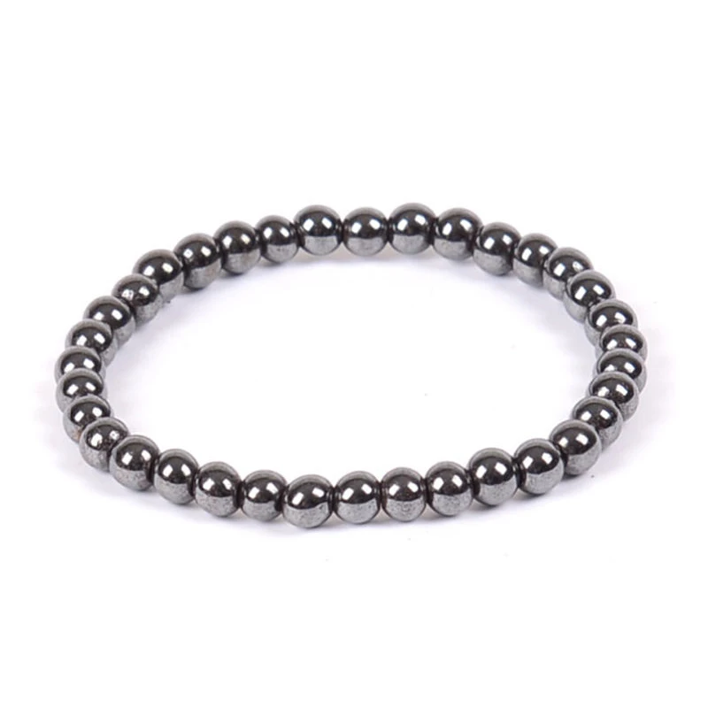 Naturel Pierre Hématite Magnétique Bracelet Noir Perles Thérapie Soins de Santé Bracelet Extensible et Bracelet Hommes de Bijoux 6 8 10mm