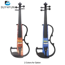 Полный размер 4/4 Электрическая Скрипка скрипка клен дерево струнный инструмент гриф из черного дерева отдых с соединительным кабелем чехол для наушников