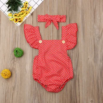 

Emmababy 2019 New Brand Toddler Kids Baby Girls Sleeveless Jumpsuit Summer Clothes+Headband Set