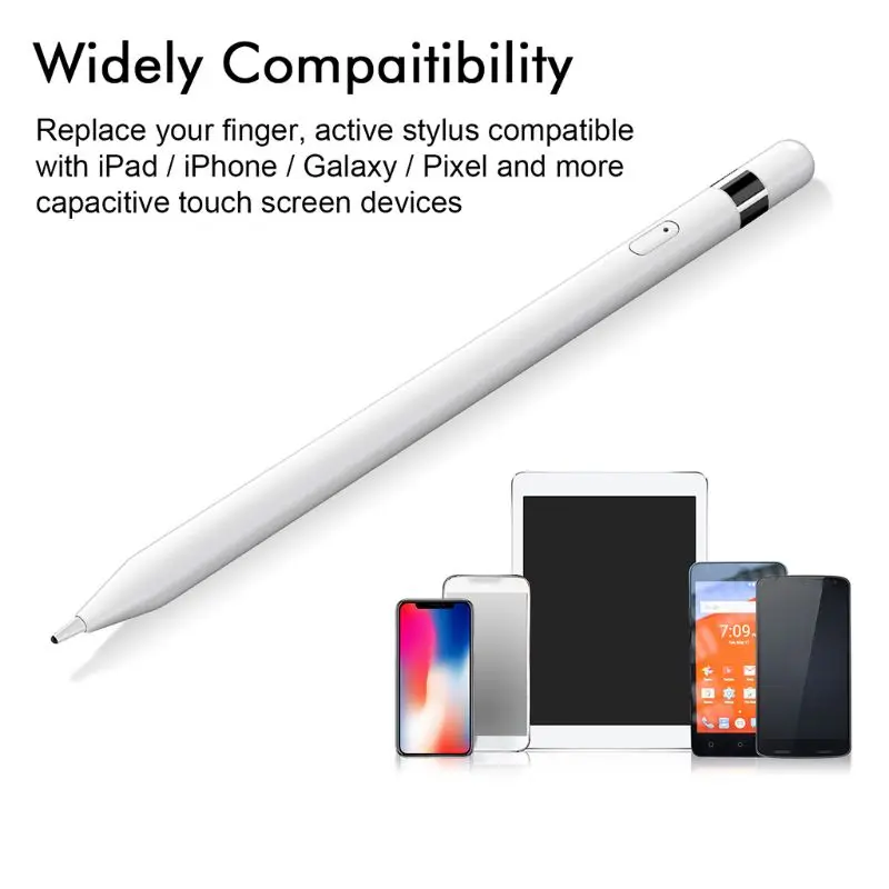 

Portable Capacitive Pencil Micro USB Charging Touch Screen Stylus Pen for iPhone iPad iOS Android Phone Windows System Tablet