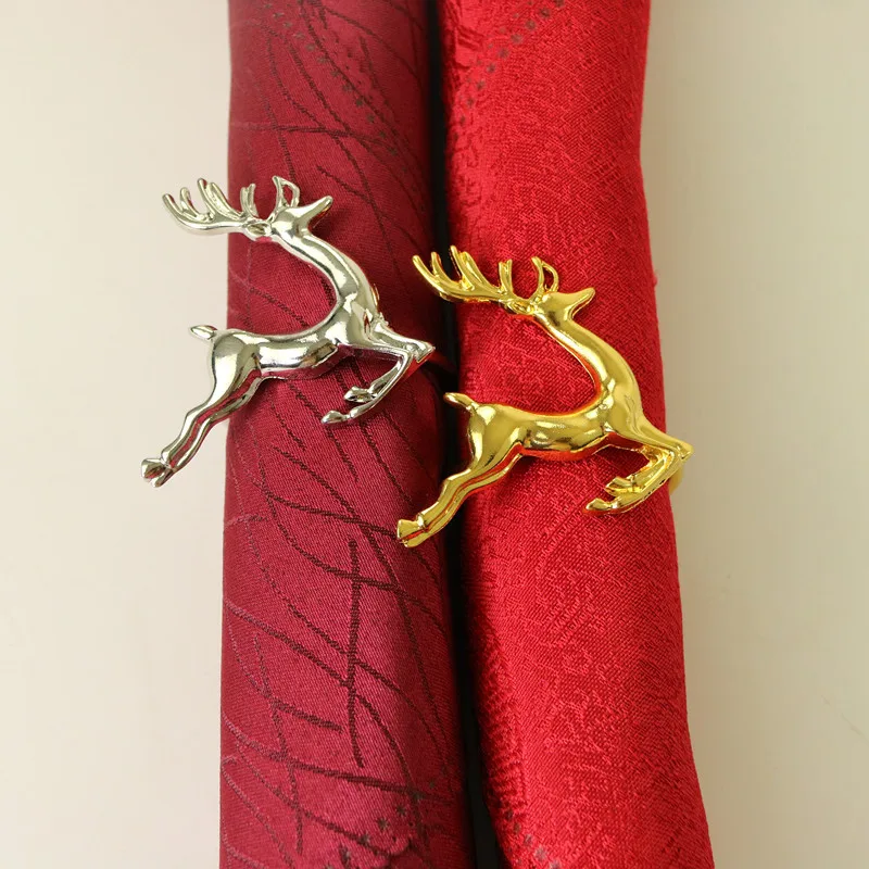 

4PCS alloy running deer napkin ring Christmas napkin ring Christmas ornaments