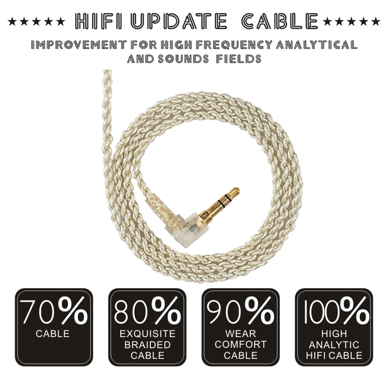 

FDBRO 3.5mm DIY Repair Replacement Headphone Cable Silver-plated Earphone Upgrade Wire MMCX Cable 2PIN IE80 IM A2DC Audio Cable