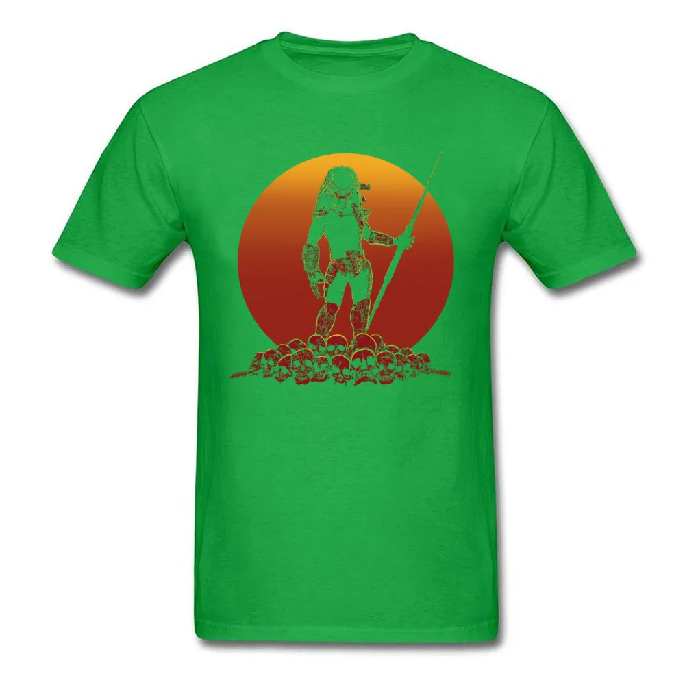 hunter on sunset 1 5503 100% Cotton Tops T Shirt for Men Print Top T-shirts High Quality Crew Neck Sweatshirts Short Sleeve hunter on sunset 1 5503 green