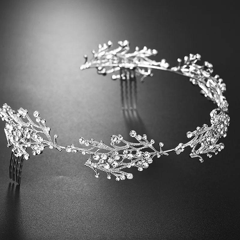 

Silver Crystal Bride tiara Crown Fashion Queen Wedding Crown Headpiece Wedding Hair Jewelry Accessories Wholesale