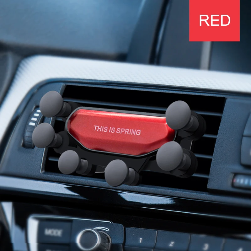 Red Автомобильный держатель для телефона ROCK Gravity для iPhone, samsung, huawei, сотовый телефон, Soporte Movil Suporte Porta Celular 360, gps, крепление на вентиляционное отверстие - Цвет: Red